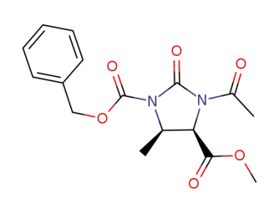 (4R,5R)-1-benzyl 4-carbomethoxy-3-ethanoyl-5-methyl-2-oxoimidazolidine-1-carboxylate